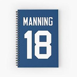 Peyton Manning Colts Spiral Notebook