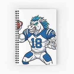 Indianapolis Colts QB Peyton Manning Angry NFL Art Spiral Notebook