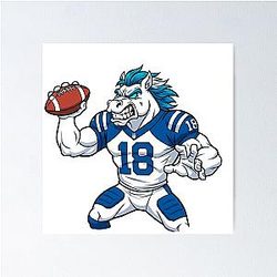 Indianapolis Colts QB - Peyton Manning Angry NFL Art Poster