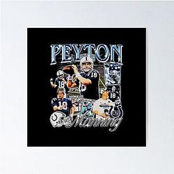 Peyton Manning New York Giants Vintage Poster