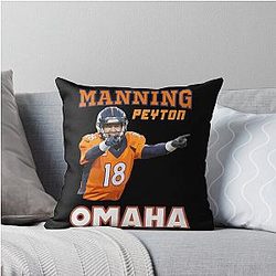 Peyton Manning Omaha Throw Pillow