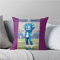 Peyton Manning Football Legend Art Throw Pillow