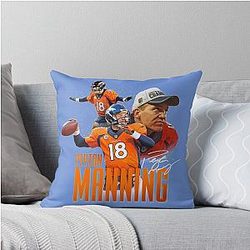 Peyton Manning Denver Broncos Throw Pillow