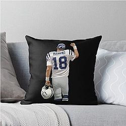 Peyton Manning Win Sticker Throw Pillow