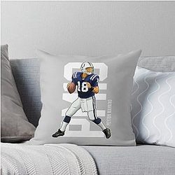 Peyton Manning 18 Ready To Pass Throw Pillow