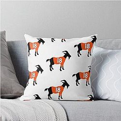 Peyton Manning GOAT Throw Pillow
