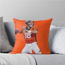 Peyton Manning Denver Broncos Throw Pillow