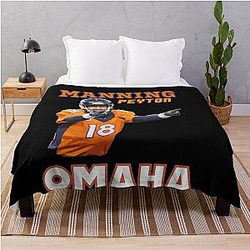 Peyton Manning Omaha Throw Blanket