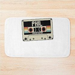 Gift For Men Crimson Phil Collins Vintage Photograp Bath Mat