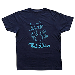 Drummer Logo Blue DTNK0804 Phil Collins T-Shirts