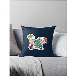 Phineas and Ferb with Perry Throw Pillow