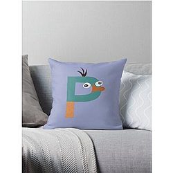 Letter P Perry Platypus Throw Pillow