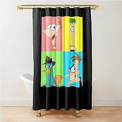 Rock Phineas Ferb Graphic for Fan Shower Curtain