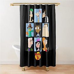 Love Phineas Characters Shower Curtain