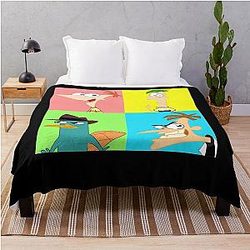 Rock Phineas Ferb for Fans Throw Blanket