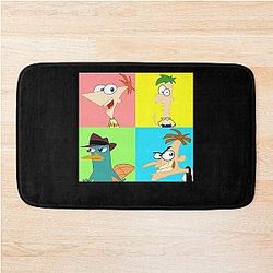 Phineas Ferb Rock Pop Graphic Bath Fan Mat