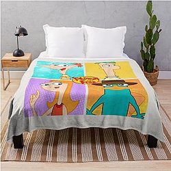Sibling And Pet Box Up Cartoon Graphic DTNK2207 Phineas And Ferb Blanket