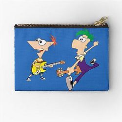Phineas and Ferb playing guitar Zipper Pouch