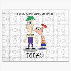 Ferb and Phineas Cartoon Art Jigsaw Puzzle I Know What We're Going to Do Today