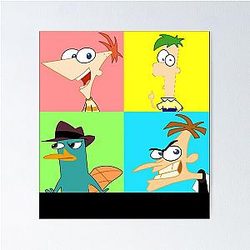 Rock Phineas Ferb Graphic Fan Poster