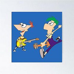 Phineas and Ferb playing guitar Poster