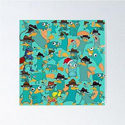 Phineas and Ferb Aquamarine Background Poster