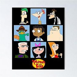 Love Phineas Cartoon Characters Poster