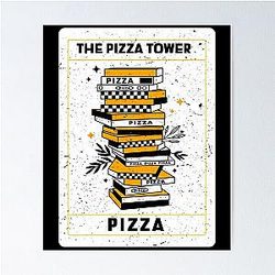 The Pizza Tower, Tarot And Pizza, Pizza Vintage Gothic Design Poster