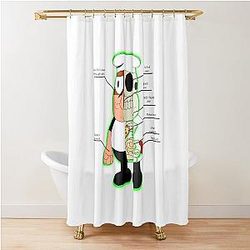 "ANATOMY" Pizza Tower - Peppino Shower Curtain