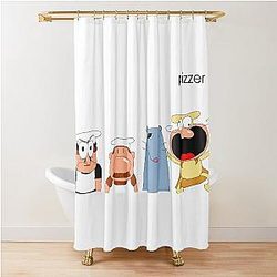 "WEEZING" Pizza Tower (No BG) Shower Curtain