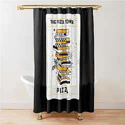 The Pizza Tower, Tarot And Pizza, Pizza Vintage Gothic Design Shower Curtain