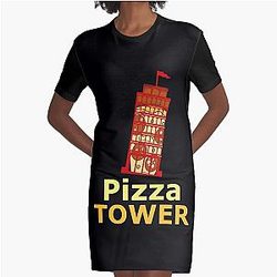 Pizza tower Graphic T-Shirt Dress