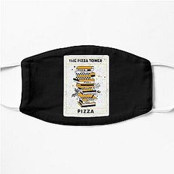 The Pizza Tower, Tarot And Pizza, Pizza Vintage Gothic Design Flat Mask