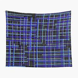 Plave linije na crnoj podlozi Tapestry