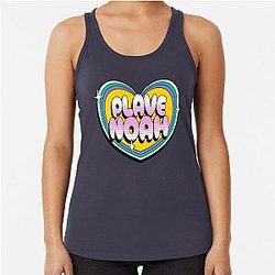 Plae Noah typography text - Morcaworks Racerback Tank Top