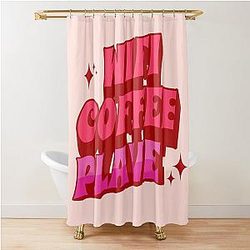 WIFI coffee plave typography kpop - Morcaworks Shower Curtain