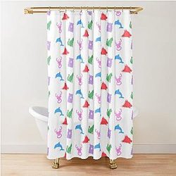 Plave K-pop Group Animal Symbols Shower Curtain