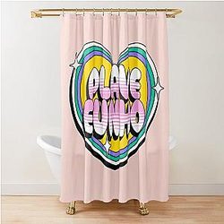 Plave Eunho typography text - Morcaworks Shower Curtain