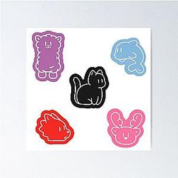 Plave K-Pop group stickers Poster
