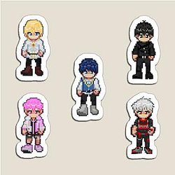 Plastic Pixel World Characters Kpop Magnet 
 Removed weird character've' turned 'Plastic' then removed duplicate 'e' from Pixel World changed 'characters' to 'Characters' and 'Magnet'