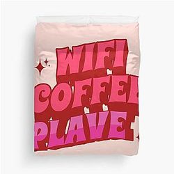 WIFI coffee place typography kpop - Morcaworks Duvet Cover