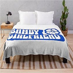 Bamby girlfriend typography Morcaworks Throw Blanket