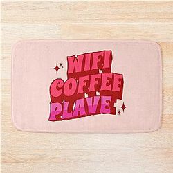 WIFI coffee place typography kpop - Morcaworks Bath Mat