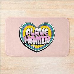 Plav Hamin typography text - Morcaworks Bath Mat