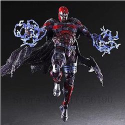 PLAY Arts Kai Magneto X-men Max Eisenhardt Action Figure Marvel Anime Figurine Collectable Model Toy Doll 28cm