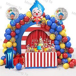 Plim Plim Clown Foil Number Text Balloons Birthday Party Decorations