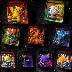 Genuine Pokemon Resin Keycaps Pikachu Charizard Eevee DIY Keycaps AL1107