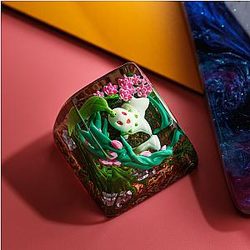 Custom CHICORITA ANIME Artisan Keycap Custom Keycaps Art Decor Resin Keycaps TCR0102