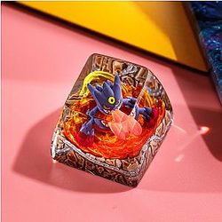 Custom FIRE GENGAR Artisan Keycap Custom Keycaps Art Decor Resin Keycaps TCR0102