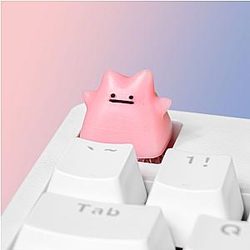 Light Pink Ditto Keycap - Pokemon Keycaps - Artisan Keycap
